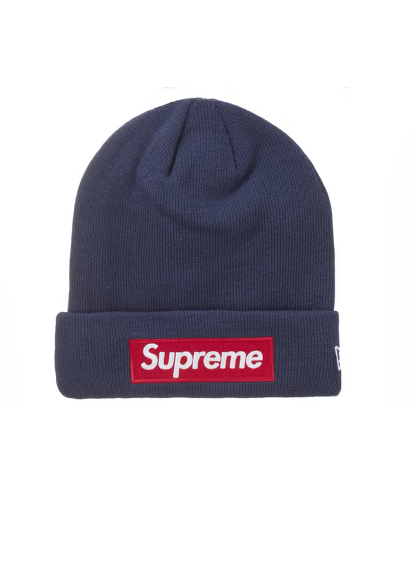 Supreme Navy/Red Box Logo Beanie