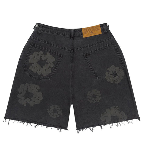 Denim Tears Black Mono Wreath Jean Shorts