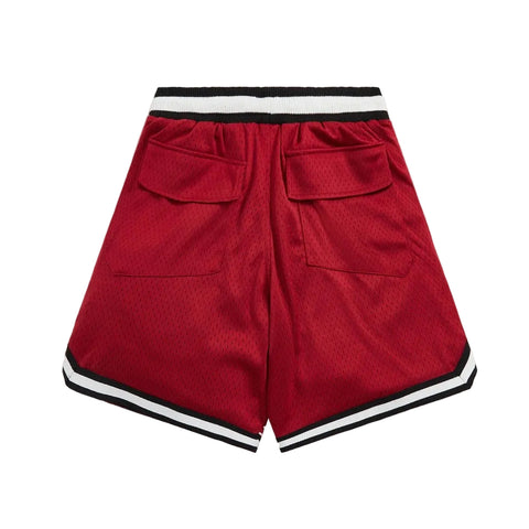 Rhude Court Logo Maroon Shorts