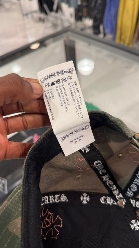 Chrome Hearts CH Camo/Orange Leather Patch Hat
