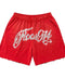 Floor 914 Logo Rhinestone Red Sweatshorts
