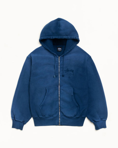 Stussy World Tour Sun Faded Navy Zip Up