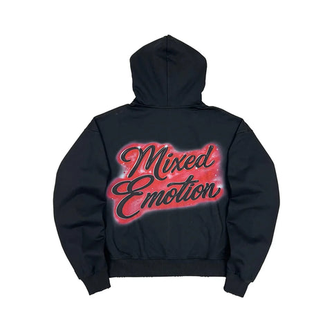 Mixed Emotion Unveiled Black Zip Up