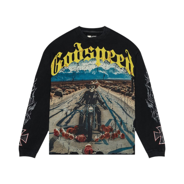 Godspeed Long Lonely Road Black L/S Tee