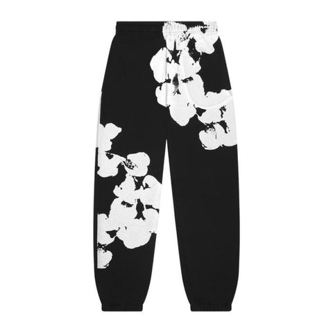 Denim Tears Big Cotton Wreath Black Sweatpants