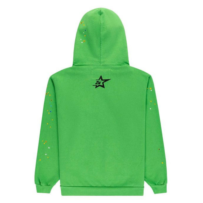 Sp5der P*nk V2 Rhinestone Bright Green Hoodie