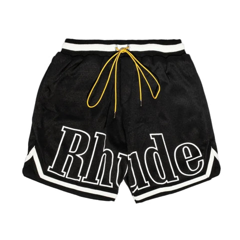 Rhude Court Logo Black Shorts