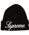Supreme Cursive Logo Black Beanie
