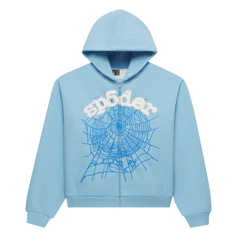 Sp5der OG Web Sky Blue Zip Up