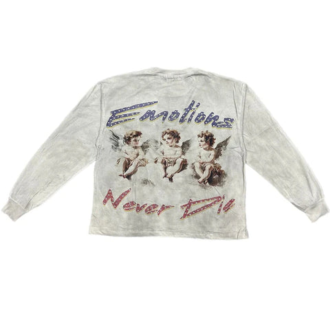 Mixed Emotion Triplets White L/S Tee
