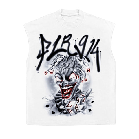 Floor 914 Joker Dice White Sleeveless Tee