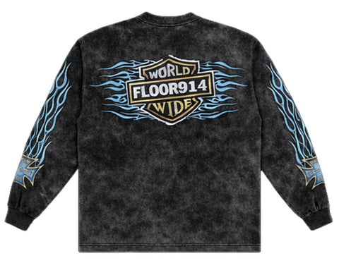Floor 914 Skystricker Black/Blue L/S Tee