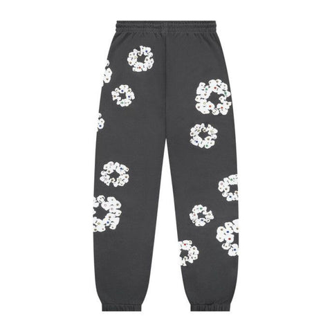 Denim Tears Rhinestone Cotton Wreath Black Sweatpants