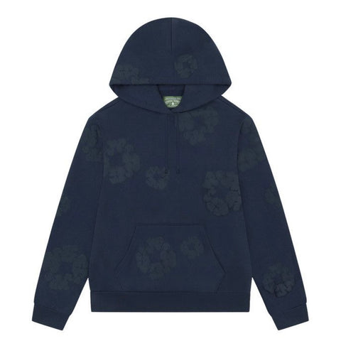 Denim Tears Cotton Wreath Mono Navy Hoodie