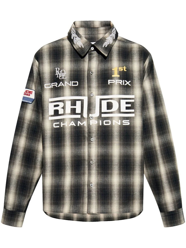 Rhude Racing Black/Cream Flannel