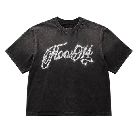 Floor 914 Logo Rhinestone Black Tee