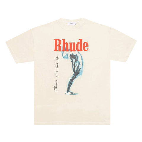 Rhude God Help Me Cream Tee