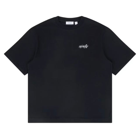 Off-White Paint Splatter Arrow Diag Skate Fit Black Tee
