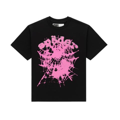 Sp5der Scattered OG Web V2 Black/Pink Tee