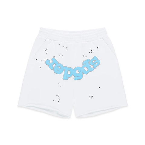 Sp5der OG Logo White/Blue Sweatshorts