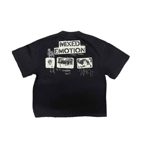 Mixed Emotion Stamped Black Tee