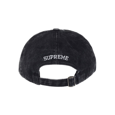 Supreme S Logo 6 Panel Washed Black Hat