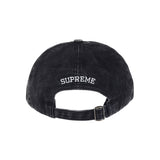 Supreme 6 Panel Washed Black Hat