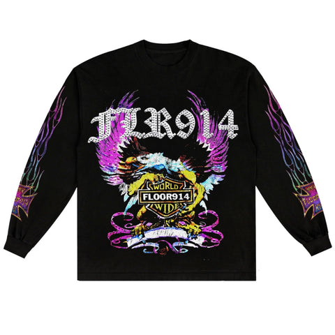 Floor 914 Skystricker Black/Pink L/S Tee