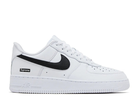 White Black Swoosh Supreme Air Force