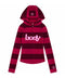 Body by Raven Basics 2.0 Burgundy Rose Stripe Zip Up