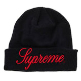 Supreme Cursive Logo Navy Beanie