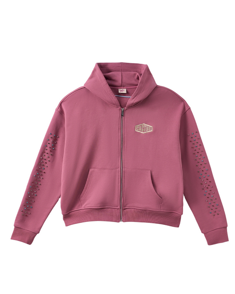AZVA Studios Crystal Cactus Raspberry Zip Up