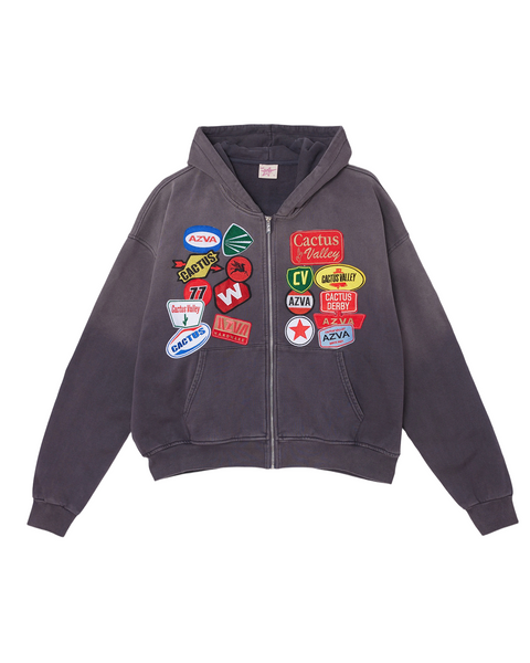AZVA Studios Rest Stop Vintage Black Zip Up
