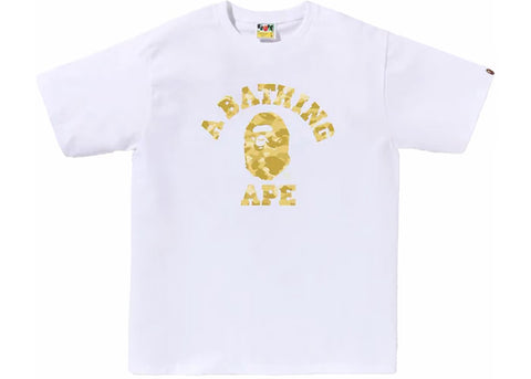 Bape Yellow College White Tee