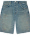 Purple P070 Beaded Splatter Mid Indigo Jorts
