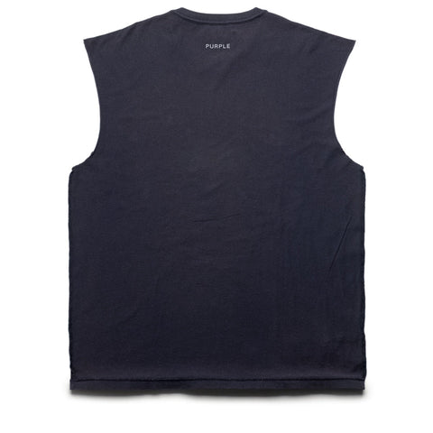 Purple Flame Wordmark Grey Sleeveless Tee