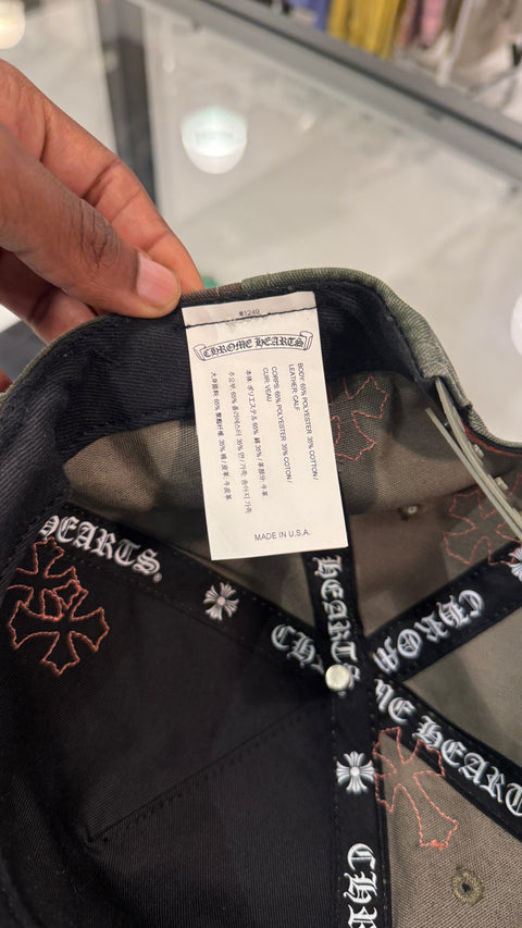 Chrome Hearts CH Camo/Orange Leather Patch Hat