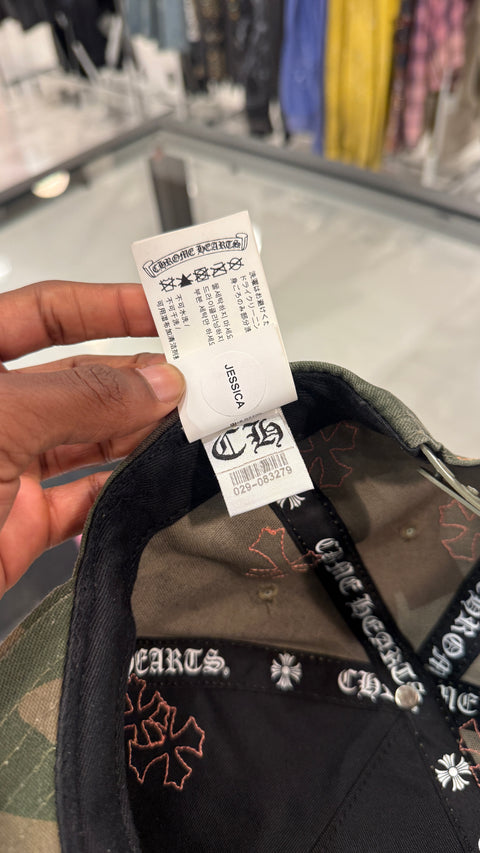 Chrome Hearts CH Camo/Orange Leather Patch Hat