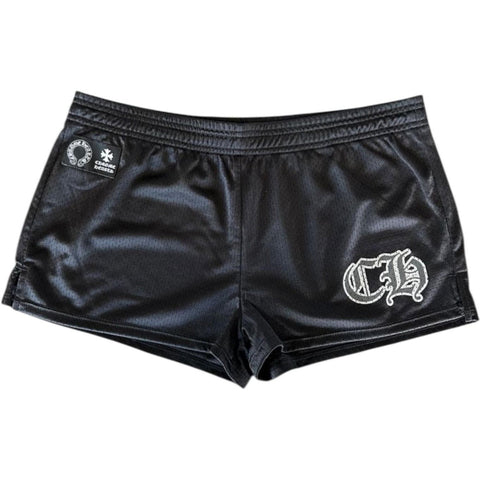 Chrome Hearts Varsity Black Mesh Booty Shorts