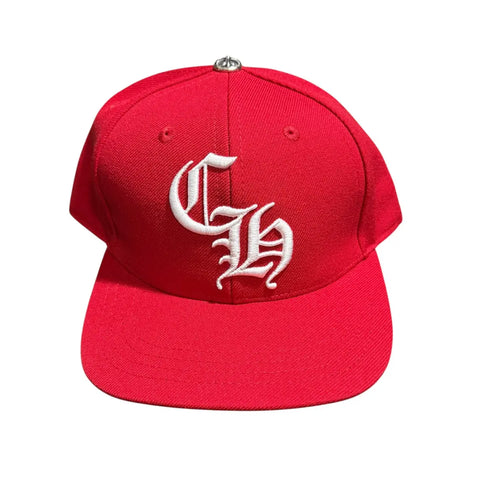 Chrome Hearts 6 Panel Red Baseball Hat