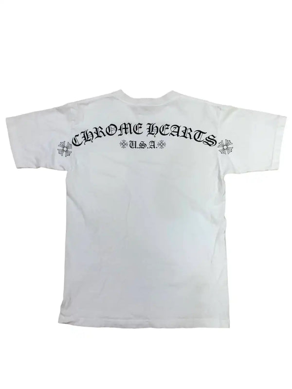 Chrome Hearts Back USA Spell Out White L/S