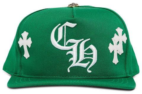 Chrome Hearts CH White Leather Cross Green Trucker