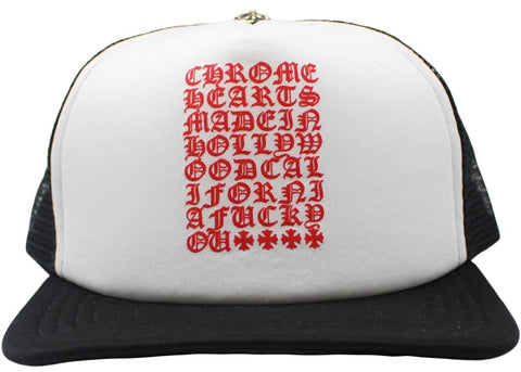 Chrome Hearts Eyechart Black/Red/White Trucker