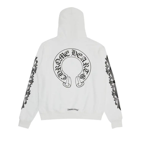 Chrome Hearts Floral Horseshoe White Hoodie