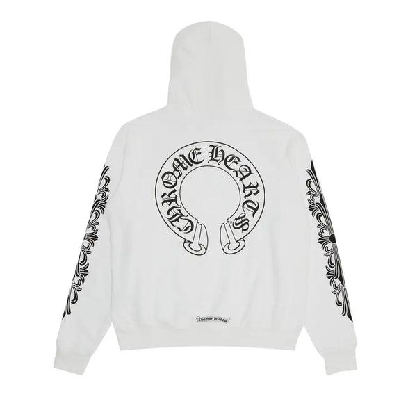 Chrome Hearts Floral Horseshoe White Hoodie