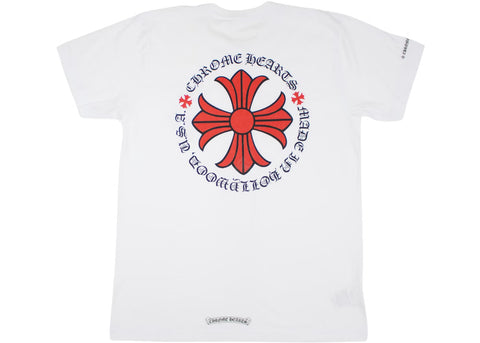 Chrome Hearts Hollywood Plus Cross White/Red Tee