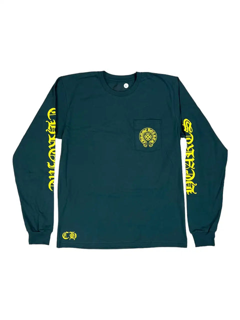 Chrome Hearts Yellow Horseshoe Green L/S Tee