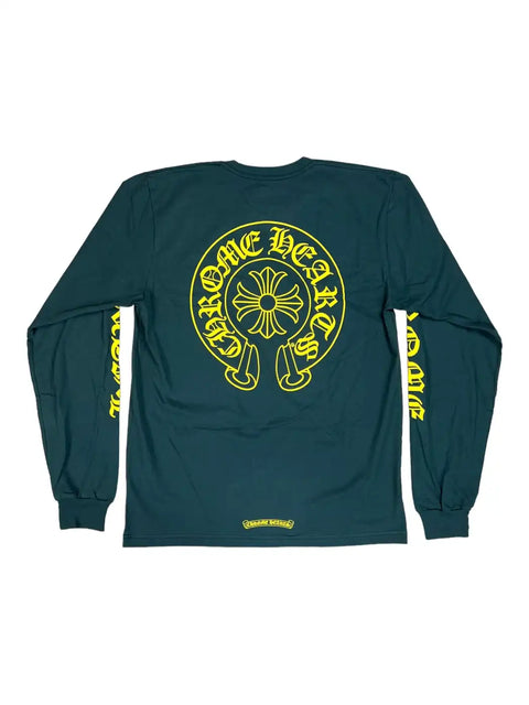 Chrome Hearts Yellow Horseshoe Green L/S Tee
