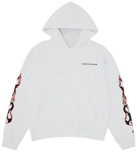 Chrome Hearts Matty Boy Flames Grey Hoodie