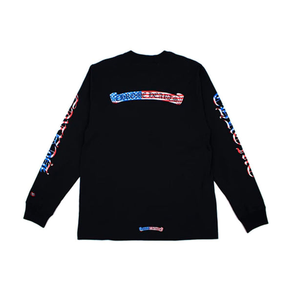 Chrome Hearts Matty Boy USA Scroll Black L/S Tee